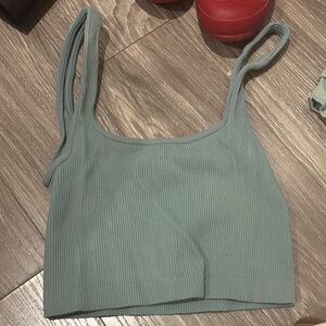 Zara Ribbed Crop Top - Teal